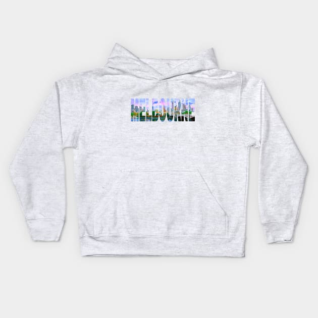 MELBOURNE - Victoria Australia Sunset Kids Hoodie by TouristMerch